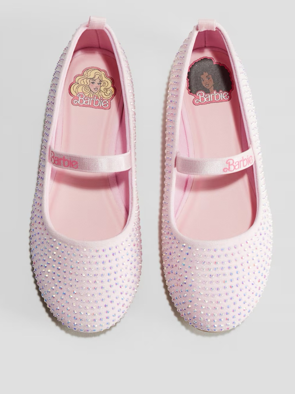 H&M Pink Iridescent Crystal Mary Jane Flats